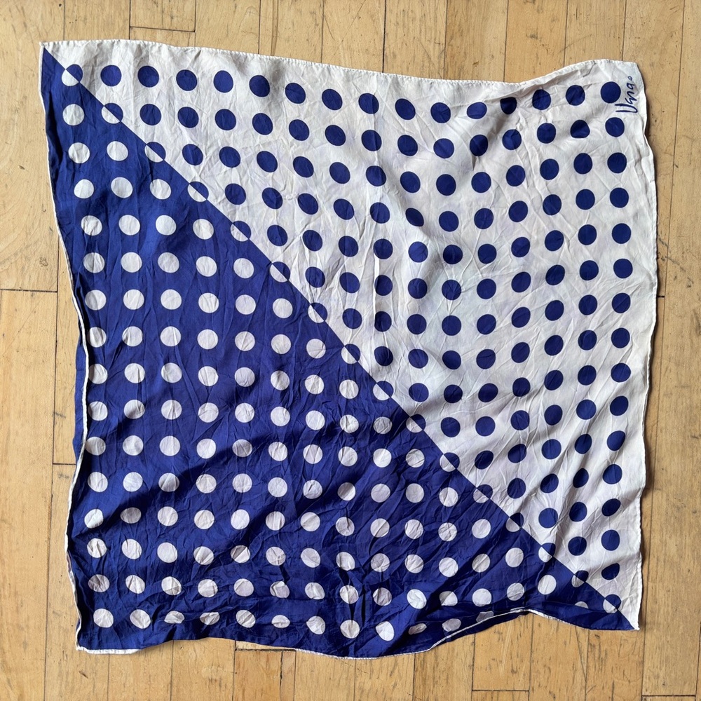 Vera Blue and White Polka Dot Scarf